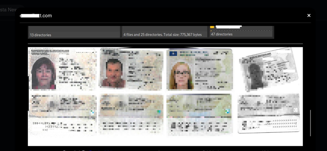 Which corporate data is leaked on the dark web?